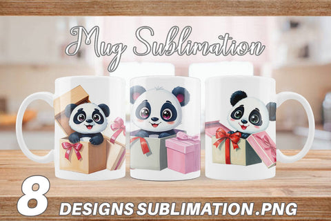 Mug Wrap Panda Gift Sublimation artnoy 