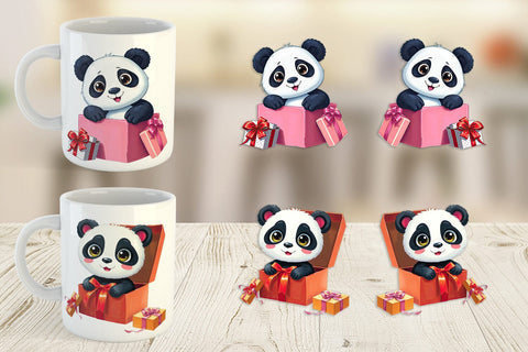 Mug Wrap Panda Gift Sublimation artnoy 