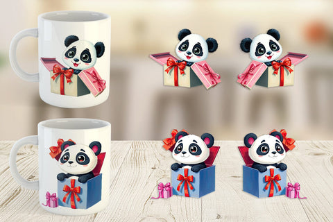 Mug Wrap Panda Gift Sublimation artnoy 