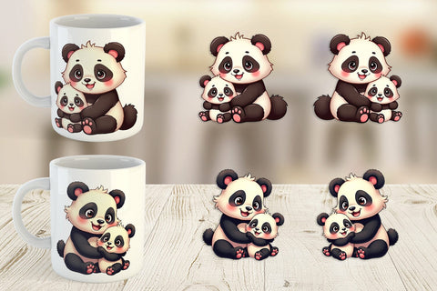 Mug Wrap Panda Mother's Day Sublimation artnoy 