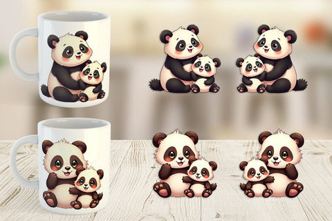 Mug Wrap Panda Mother's Day Sublimation artnoy 