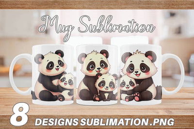 Mug Wrap Panda Mother's Day Sublimation artnoy 