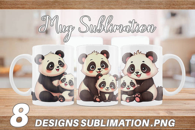 Mug Wrap Panda Mother's Day Sublimation artnoy 