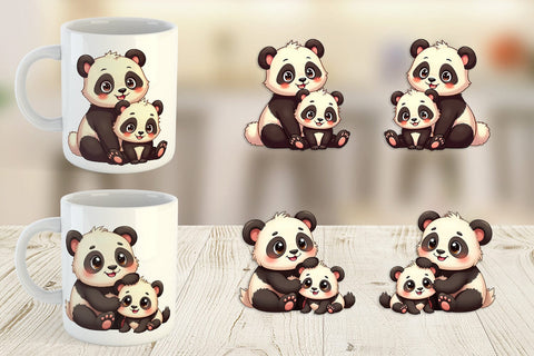 Mug Wrap Panda Mother's Day Sublimation artnoy 