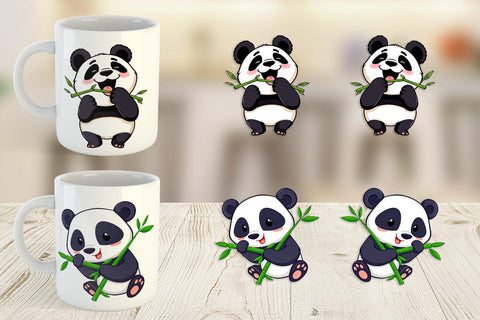 Mug Wrap Panda with Bamboo Sublimation artnoy 