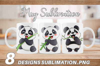 Mug Wrap Panda with Bamboo Sublimation artnoy 