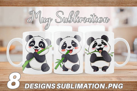 Mug Wrap Panda with Bamboo Sublimation artnoy 