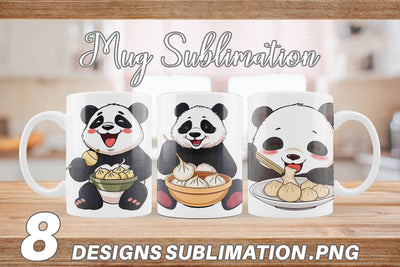 Mug Wrap Panda with Dumplings Sublimation artnoy 