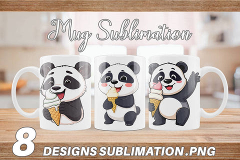 Mug Wrap Panda with Ice Cream Sublimation artnoy 