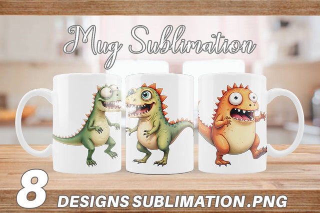 Mug Wrap Panic Dino Sublimation artnoy 