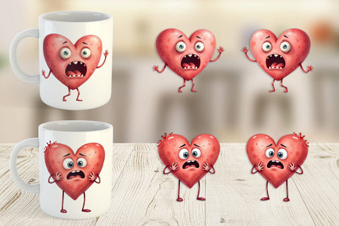 Mug Wrap Panic Heart Sublimation artnoy 