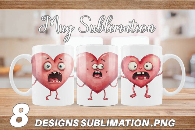 Mug Wrap Panic Heart Sublimation artnoy 