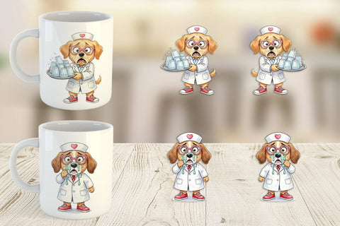 Mug Wrap Panic Mode Dog Nurse Prints Sublimation artnoy 