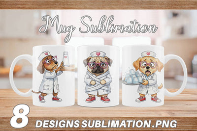 Mug Wrap Panic Mode Dog Nurse Prints Sublimation artnoy 