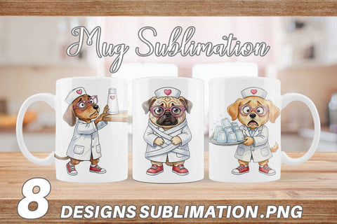 Mug Wrap Panic Mode Dog Nurse Prints Sublimation artnoy 