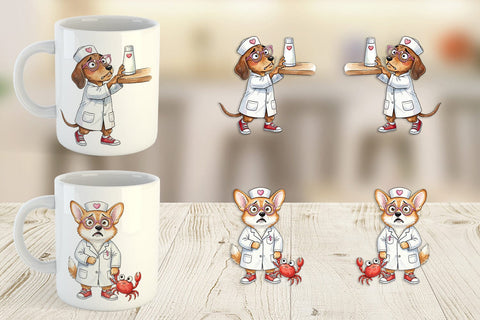 Mug Wrap Panic Mode Dog Nurse Prints Sublimation artnoy 