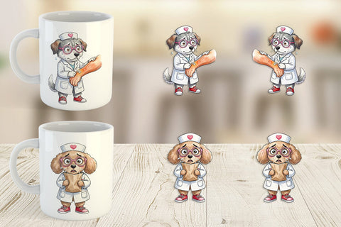 Mug Wrap Panic Mode Dog Nurse Prints Sublimation artnoy 