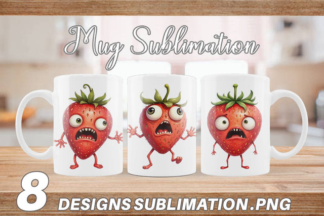 Mug Wrap Panic Strawberry Sublimation artnoy 