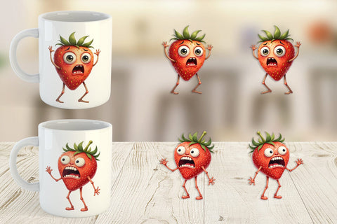 Mug Wrap Panic Strawberry Sublimation artnoy 