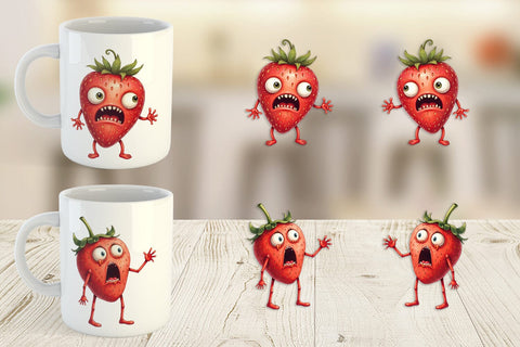 Mug Wrap Panic Strawberry Sublimation artnoy 