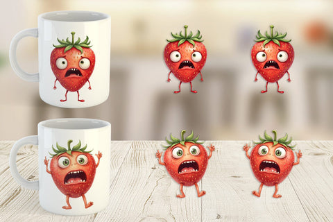 Mug Wrap Panic Strawberry Sublimation artnoy 
