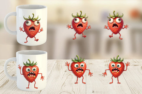 Mug Wrap Panic Strawberry Sublimation artnoy 