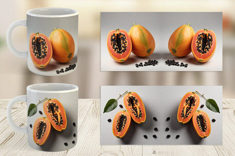 Mug Wrap Papaya fruit Sublimation artnoy 