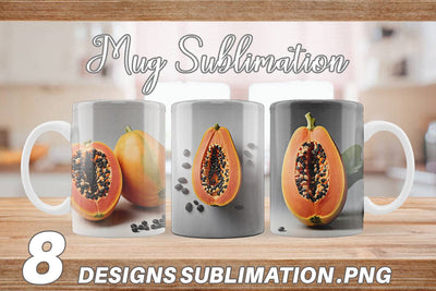 Mug Wrap Papaya fruit Sublimation artnoy 