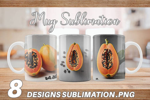 Mug Wrap Papaya fruit Sublimation artnoy 