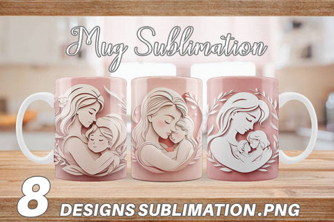 Mug Wrap Paper Cut Mother's Day Sublimation artnoy 