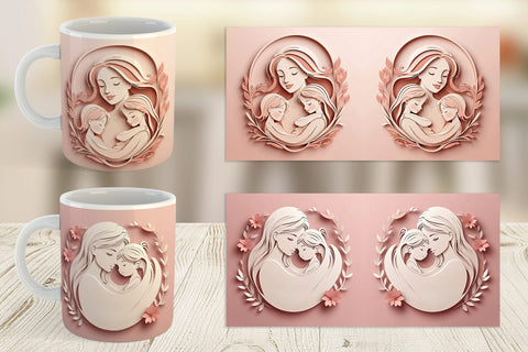 Mug Wrap Paper Cut Mother's Day Sublimation artnoy 