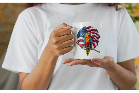 Mug Wrap Parrot 4th of July Sublimation artnoy 