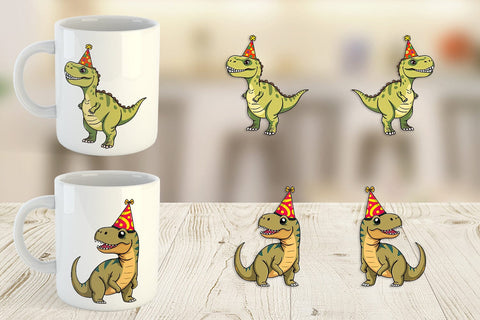 Mug Wrap Party Hat Dino Sublimation artnoy 