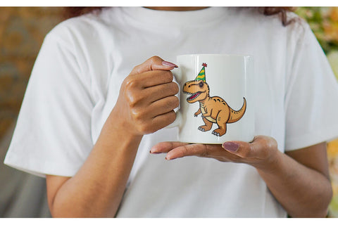 Mug Wrap Party Hat Dino Sublimation artnoy 