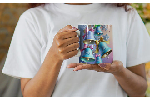 Mug Wrap Pastel Christmas Bells Sublimation artnoy 
