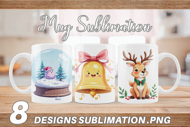 Mug Wrap Pastel Christmas Characters Sublimation artnoy 
