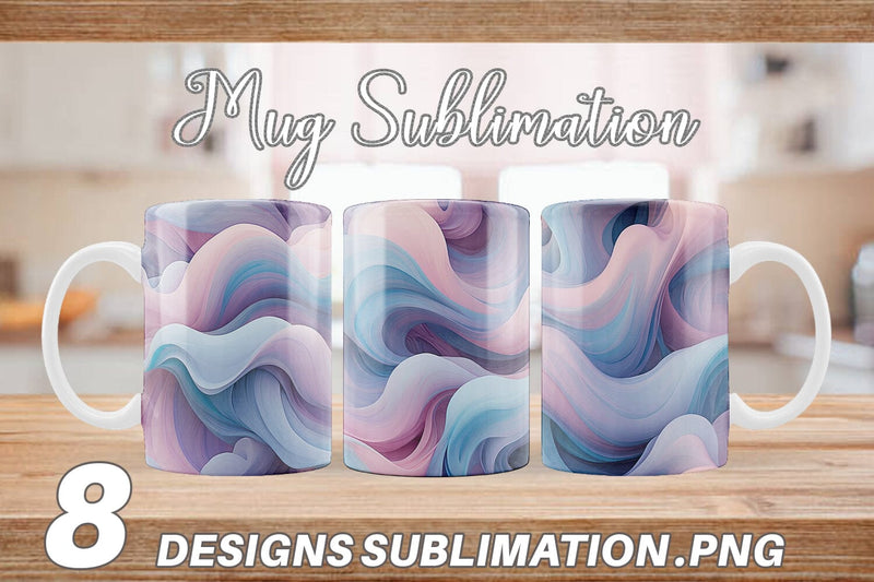 Mug Wrap Pastel Cloud Flow Sublimation artnoy 