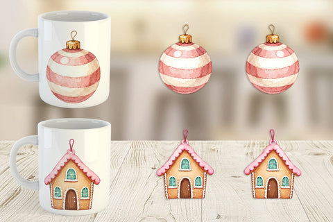 Mug Wrap Pastel Dreams Watercolor Christmas Sublimation artnoy 