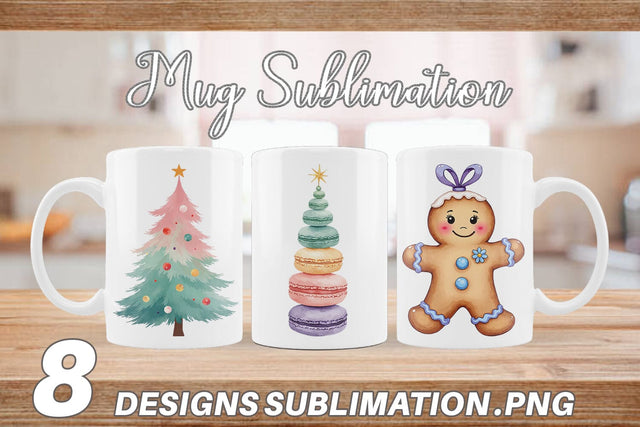 Mug Wrap Pastel Dreams Watercolor Christmas Sublimation artnoy 