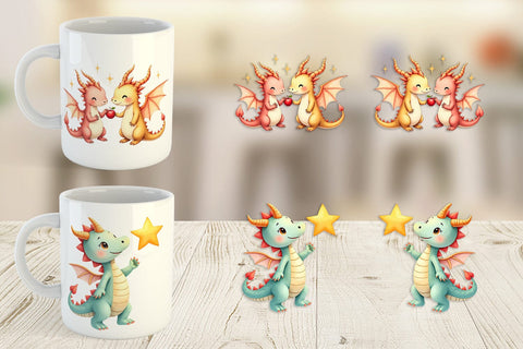 Mug Wrap Pastel Dreamy Dragons Sublimation artnoy 