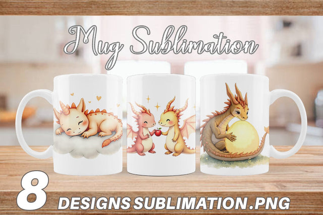 Mug Wrap Pastel Dreamy Dragons Sublimation artnoy 