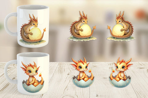 Mug Wrap Pastel Dreamy Dragons Sublimation artnoy 