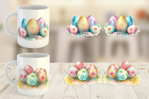 Mug Wrap Pastel Easter Eggs Sublimation artnoy 