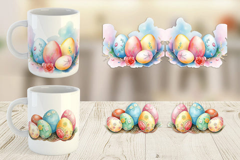 Mug Wrap Pastel Easter Eggs Sublimation artnoy 
