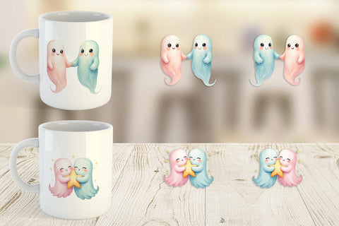 Mug Wrap Pastel Ghost Twins Sublimation artnoy 