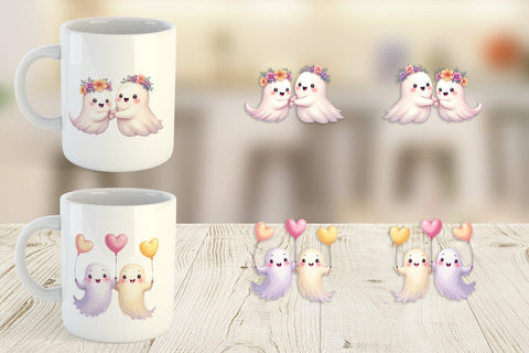 Mug Wrap Pastel Ghost Twins Sublimation artnoy 
