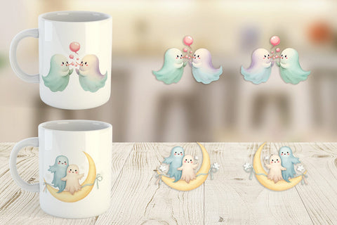 Mug Wrap Pastel Ghost Twins Sublimation artnoy 