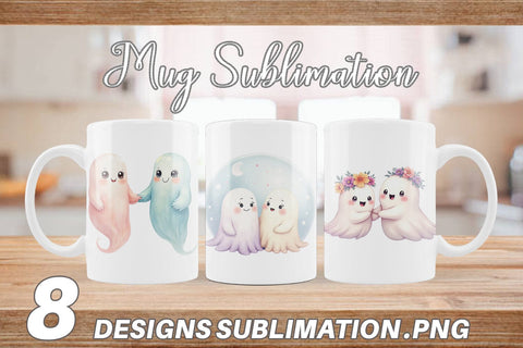 Mug Wrap Pastel Ghost Twins Sublimation artnoy 