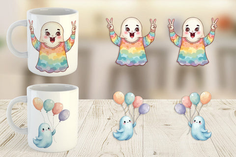 Mug Wrap Pastel Ghost Vibes Sublimation artnoy 