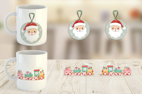 Mug Wrap Pastel Holiday Festive Sublimation artnoy 